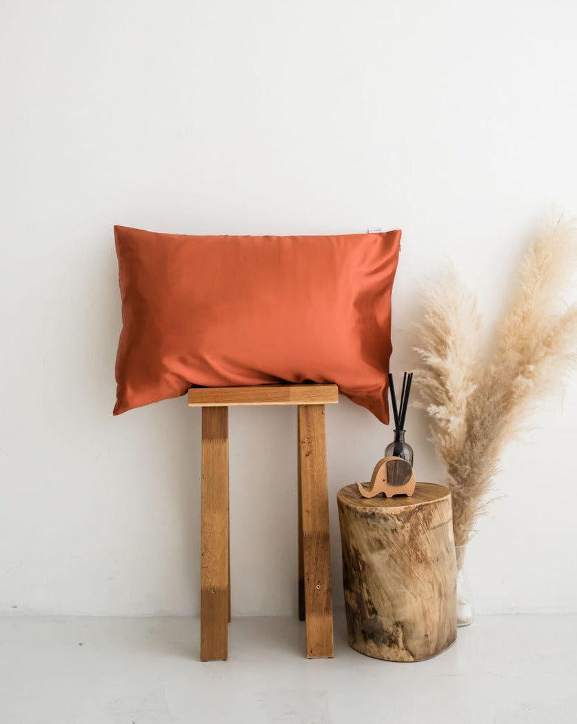 Orange silk pillowcase hotsell