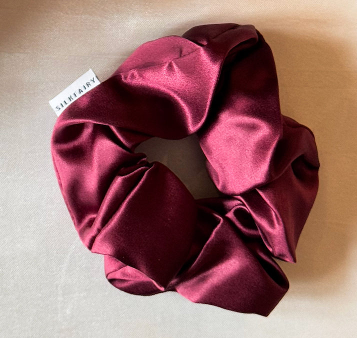 Burgundy Silk Scrunchie (New)