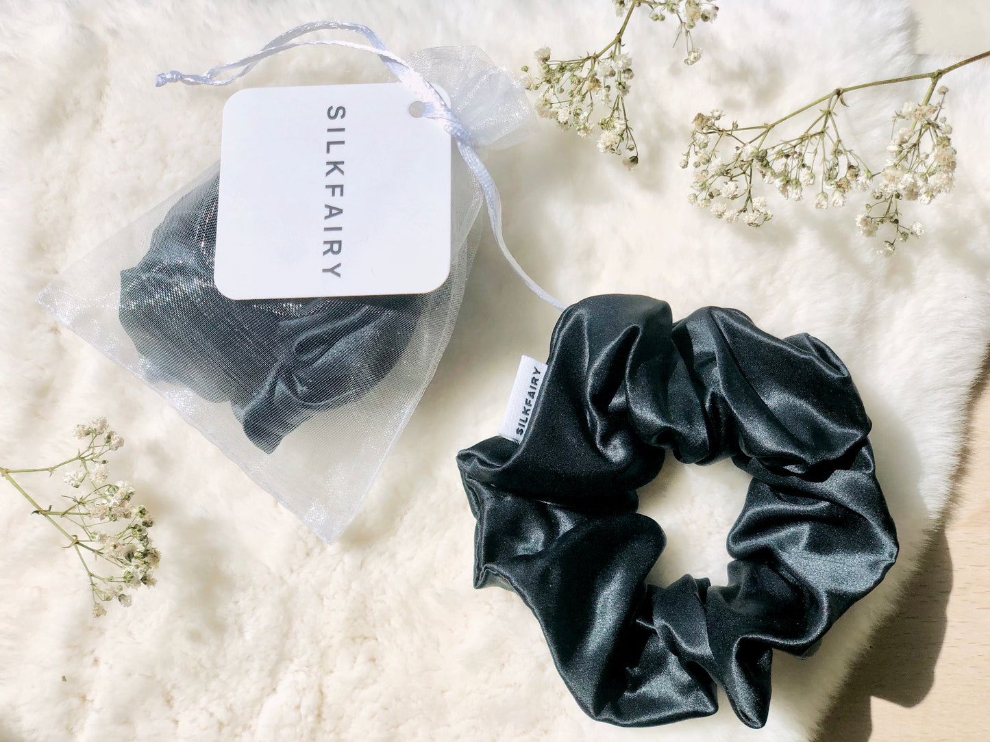 silkfairy silk scrunchie black 