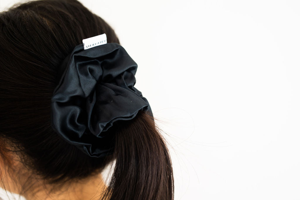 Prestige Black Silk Scrunchie